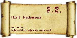 Hirt Radamesz névjegykártya